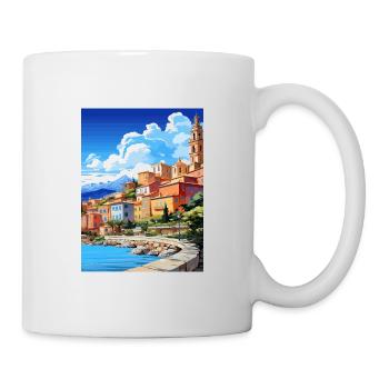 Menton France Vintage voyage affiche WPA Souvenir - Mug blanc - blanc - Droite
