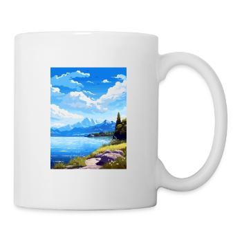 Lac du Bourget Déco Vintage Voyage Poster Souvenir - Mug blanc - blanc - Droite