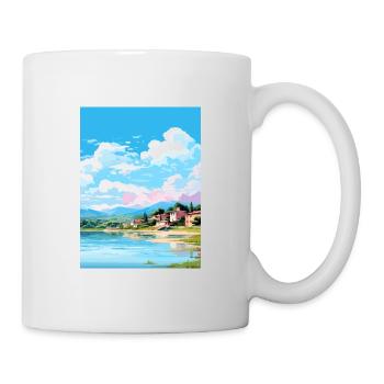 Lac Banyoles Espagne Ibiza Déco Affiche de voyage - Mug blanc - blanc - Droite