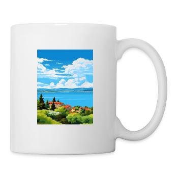 Lac de Bolsena Italie Vintage voyage affiche Souvenir - Mug blanc - blanc - Droite