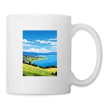 Lake Neuchatel Deco Vintage Travel Poster Souvenir - Mug - white - Right