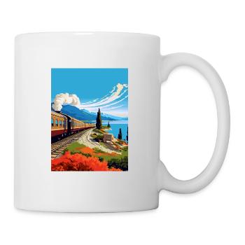 Orient Express Europa Deko Vintage Reiseposter - Tasse - Weiß - Rechts