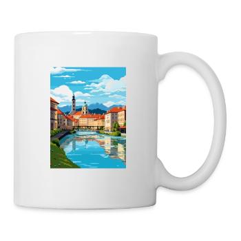Ljubljana Slovenia Vintage Travel Poster Souvenir - Mug - white - Right