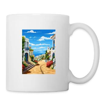 Albufeira Portugal Cascais Vintage Travel Poster - Mug - white - Right