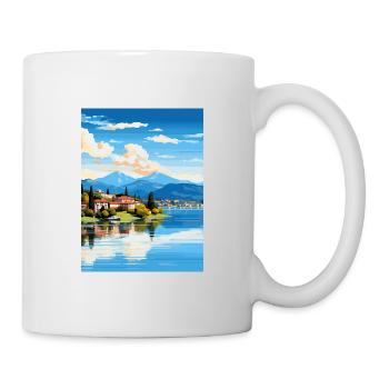 Lake Varese Italy Vintage Travel Poster Souvenir - Mug - white - Right