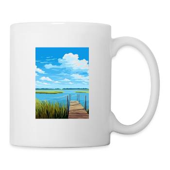 Lac Albufera Espagne Ibiza Déco Affiche de voyage - Mug blanc - blanc - Droite