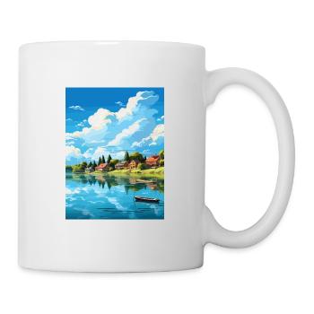 Lac Paladru Déco Affiche De Voyage Vintage Souvenir - Mug blanc - blanc - Droite