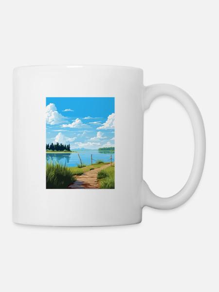 Lac Lacanau Déco Affiche Voyage Vintage Souvenir - Mug blanc - blanc