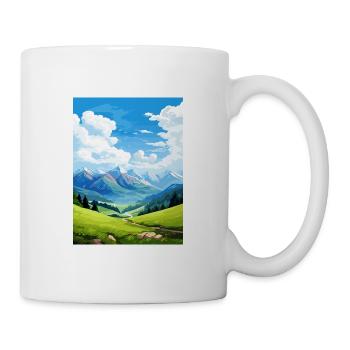 Reiseplakat des Pyrenäen-Nationalparks in Frankreich - Tasse - Weiß - Rechts