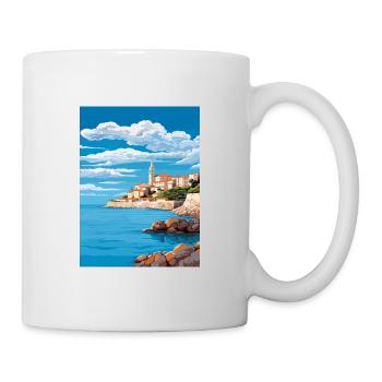 Piran Slovénie affiche de voyage vintage WPA Souvenir - Mug blanc - blanc - Droite
