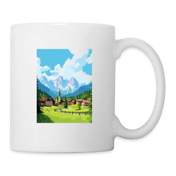 Kranjska Gora Slovénie affiche de voyage vintage WPA - Mug blanc - blanc - Droite