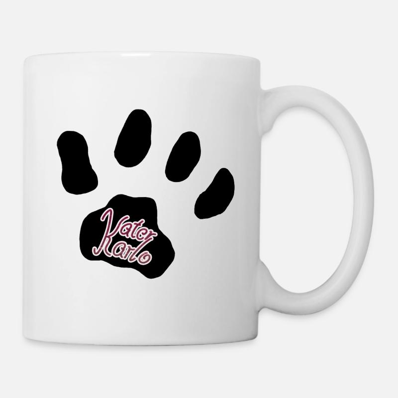 Logo tomcat Karlo paw - Mug - white
