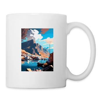 Kalymnos Griechenland Dekoration Vintage Reiseposter - Tasse - Weiß - Rechts