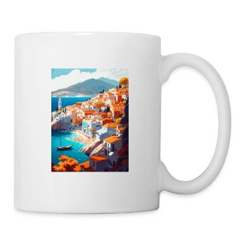 Hydra Grèce Décoration Vintage Voyage Affiche WPA - Mug blanc - blanc - Droite