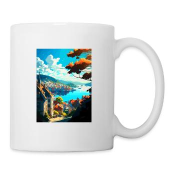 Bergan Norway Oslo Vintage Travel Poster Souvenir - Mug - white - Right