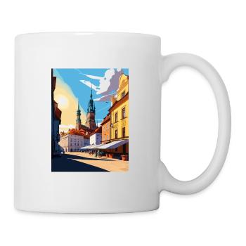 Plzen République tchèque Vintage voyage affiche WPA Art - Mug blanc - blanc - Droite