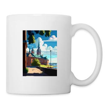 Vasteras Suède Vintage voyage affiche WPA Souvenir - Mug blanc - blanc - Droite
