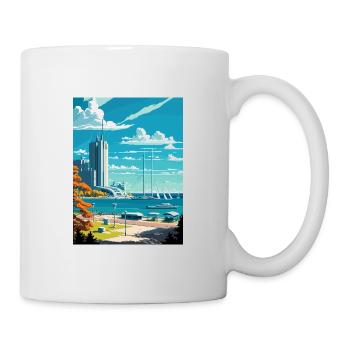 Gydnia Pologne Vintage voyage affiche WPA Souvenir - Mug blanc - blanc - Droite