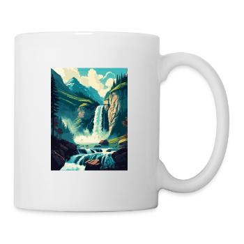 Chutes de Giessbach Suisse Affiche de voyage vintage - Mug blanc - blanc - Droite