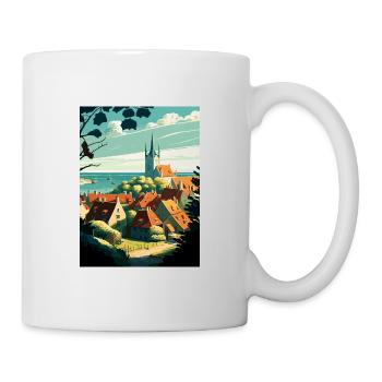 Visby Schweden Vintage Reiseposter WPA Souvenir - Tasse - Weiß - Rechts