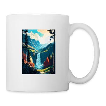 Chutes de Seerenbach Suisse Affiche de voyage vintage - Mug blanc - blanc - Droite