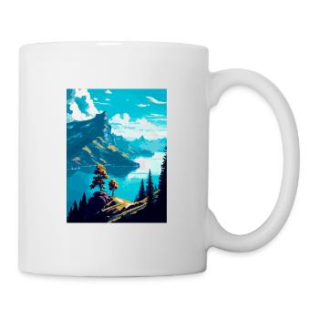 Rigi Suisse Affiche de voyage vintage souvenir - Mug blanc - blanc - Droite