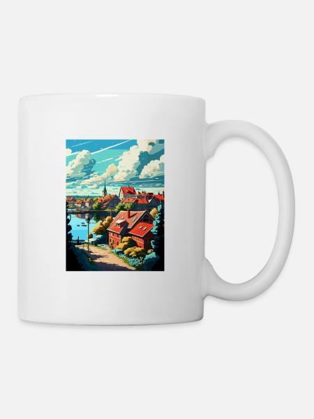 Falun Schweden Vintage Reiseposter WPA Souvenir - Tasse - Weiß