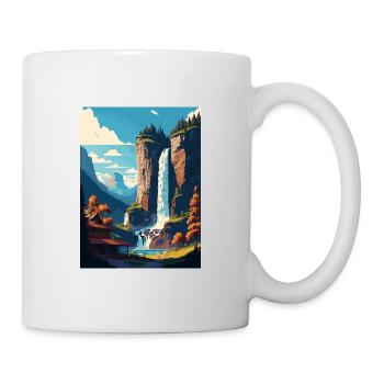 Staubbach Falls Switzerland Vintage Travel Poster - Mug - white - Right