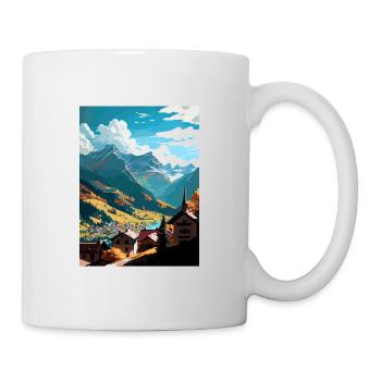 Sion Schweiz Vintage Reiseposter Souvenir - Tasse - Weiß - Rechts