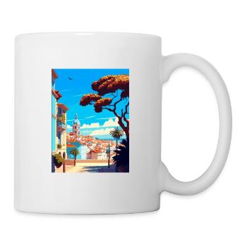 Cascais Portugal Affiche de voyage vintage souvenir - Mug blanc - blanc - Droite