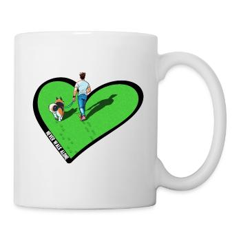 Hundefreund - Never walk alone (Gras Edition) - Tasse - Weiß - Rechts