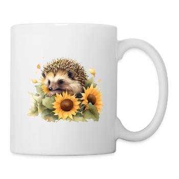Hérisson avec des tournesols Animal mignon avec des fleurs - Mug blanc - blanc - Droite
