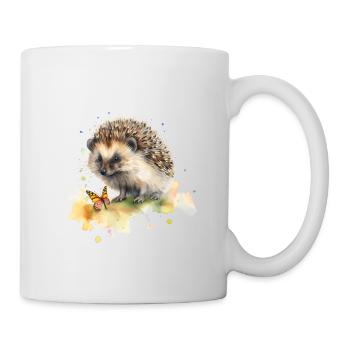 Igel spielt mit Schmetterling Frühling Süßes Tier - Tasse - Weiß - Rechts