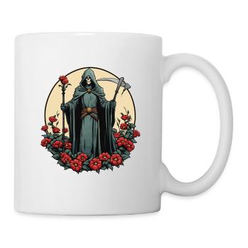 Illustration de fleurs de la Faucheuse - Mug blanc - blanc - Droite