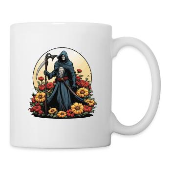 Illustration de fleurs de la Faucheuse - Mug blanc - blanc - Droite