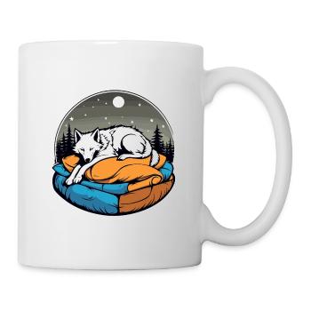 Schlafender Wolf Illustration - Tasse - Weiß - Rechts