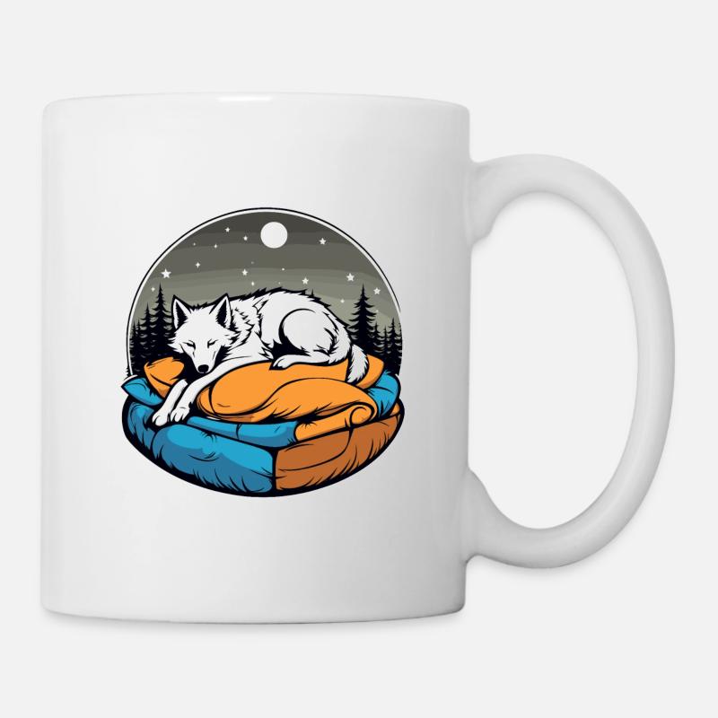 Sleeping Wolf Illustration - Mug - white