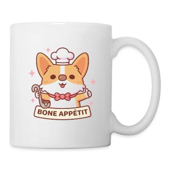 Cute Corgi Chef Bone Appétit Funny Pun - Mug - white - Right