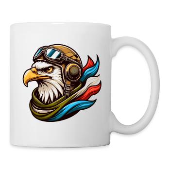 Portrait of an eagle in aviator attire - Mug - white - Right