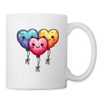 Ballon Herzen auch für Kinder und Geburtstage - Tasse - Weiß - Rechts