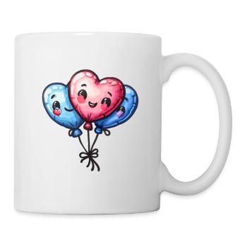 Ballon Herzen auch für Kinder und Geburtstage - Tasse - Weiß - Rechts