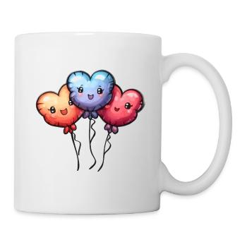 Ballon Herzen auch für Kinder und Geburtstage - Tasse - Weiß - Rechts