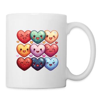 Hearts also good for children and birthdays - Mug - white - Right