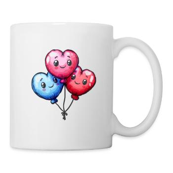 Ballon Herzen auch für Kinder und Geburtstage - Tasse - Weiß - Rechts