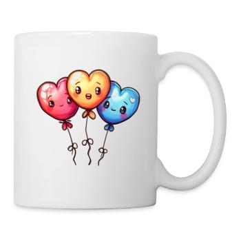 Ballon Herzen auch für Kinder und Geburtstage - Tasse - Weiß - Rechts