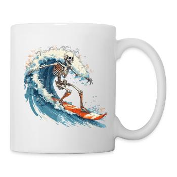 Skelett Surfen Surfbrett Urlaub Strand - Tasse - Weiß - Rechts