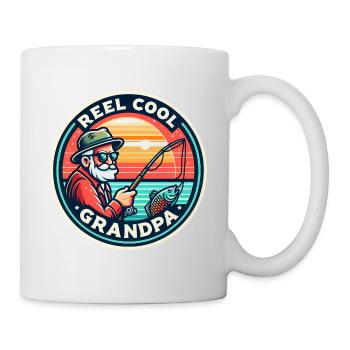 reel cool grandpa - Fishing - Mug - white - Right