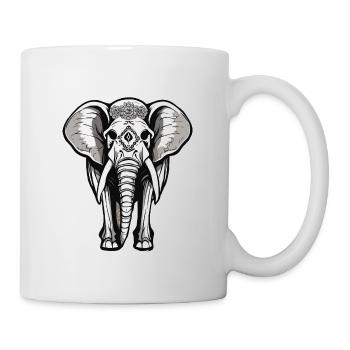 Elefant / Tier / Orientalisch / Blumen / Muster - Tasse - Weiß - Rechts