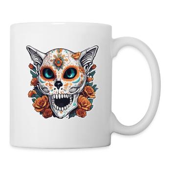 La Catrina / Tatouage / Mexique / Animal / Chat - Mug blanc - blanc - Droite
