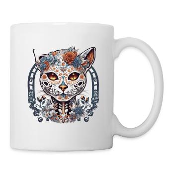 La Catrina / Tatouage / Mexique / Animal / Chat - Mug blanc - blanc - Droite